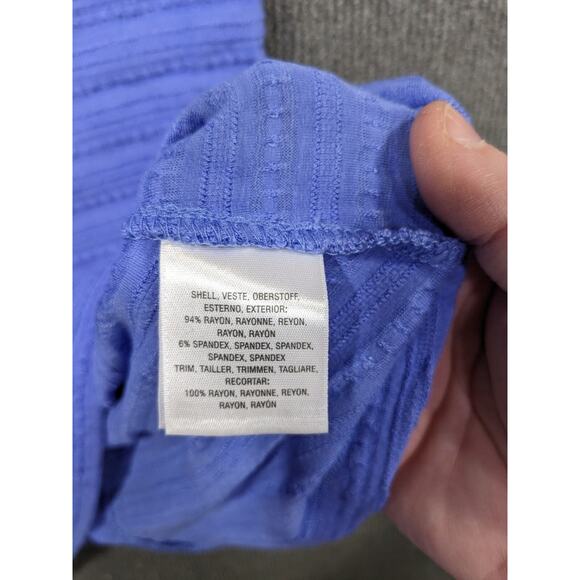 Anthropologie 9-H15 Tank Top Women XS Textured Crochet Cornflower Postage Stamp - Picture 4 of 10